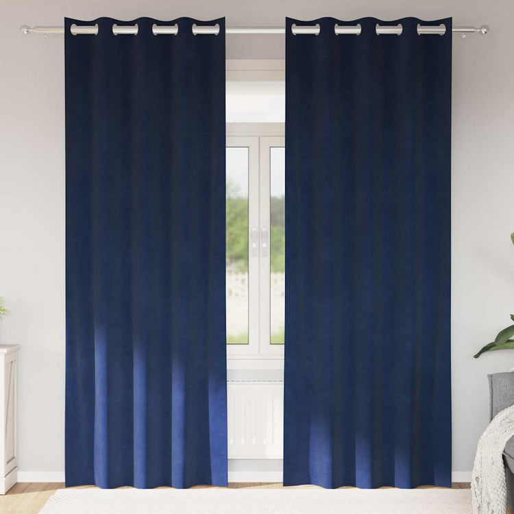 Vidaxl rideaux occultants 2 pcs bleu foncé 140 x 245 cm velours