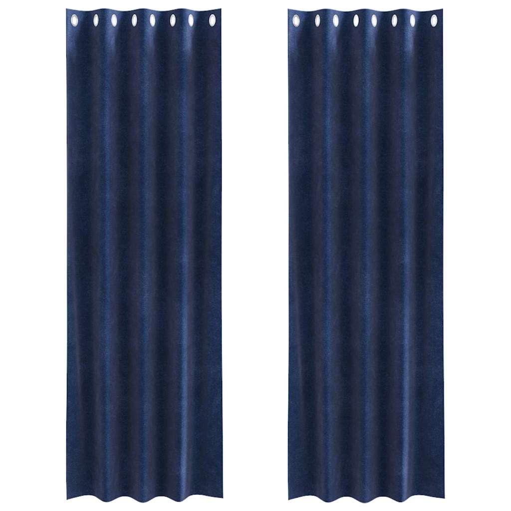 Vidaxl rideaux occultants 2 pcs bleu foncé 140 x 245 cm velours