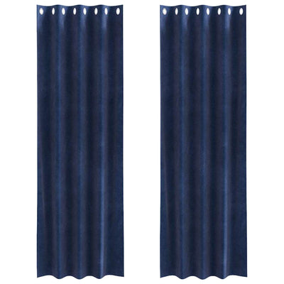 Vidaxl rideaux occultants 2 pcs bleu foncé 140 x 245 cm velours