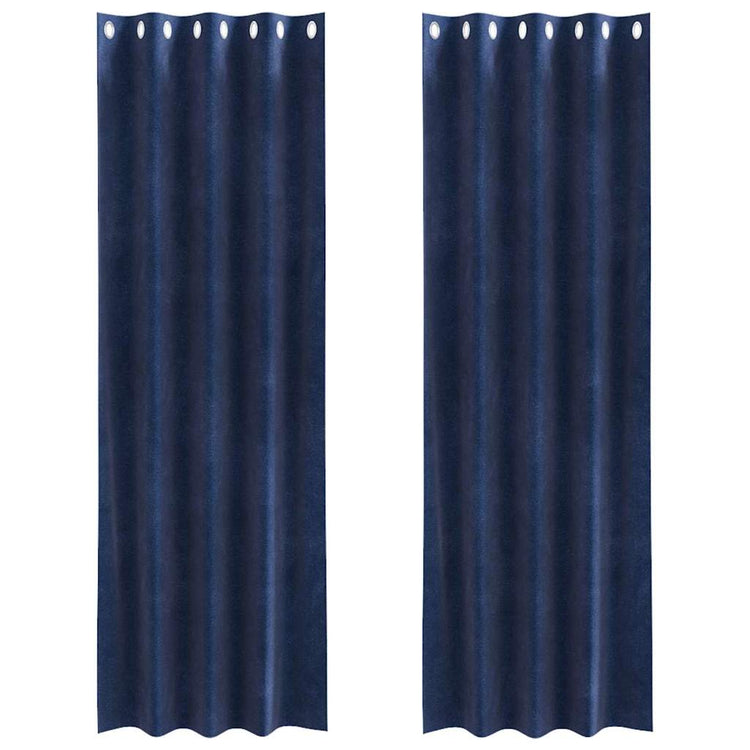 Vidaxl rideaux occultants 2 pcs bleu foncé 140 x 245 cm velours