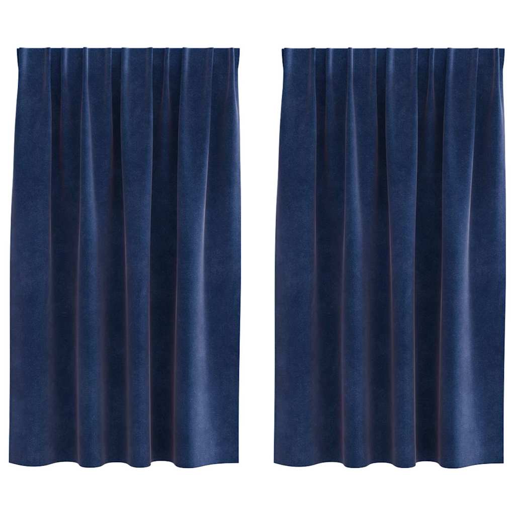 Vidaxl rideaux occultants 2 pcs bleu foncé 140 x 140 cm velours