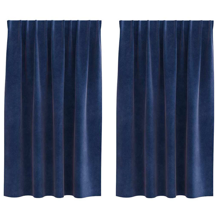 Vidaxl rideaux occultants 2 pcs bleu foncé 140 x 140 cm velours