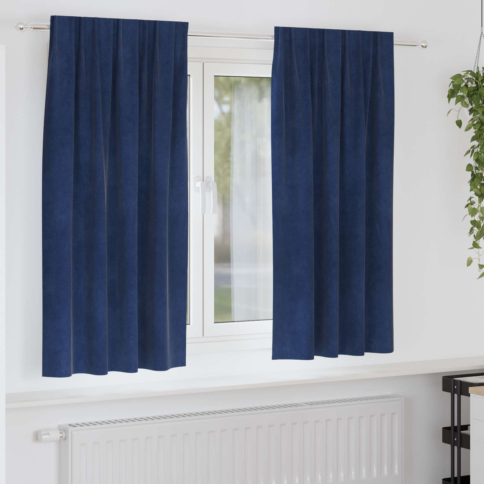 Vidaxl rideaux occultants 2 pcs bleu foncé 140 x 175 cm velours