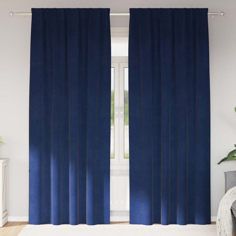 Vidaxx rideaux occultants 2 pcs bleu foncé 140 x 225 cm velours