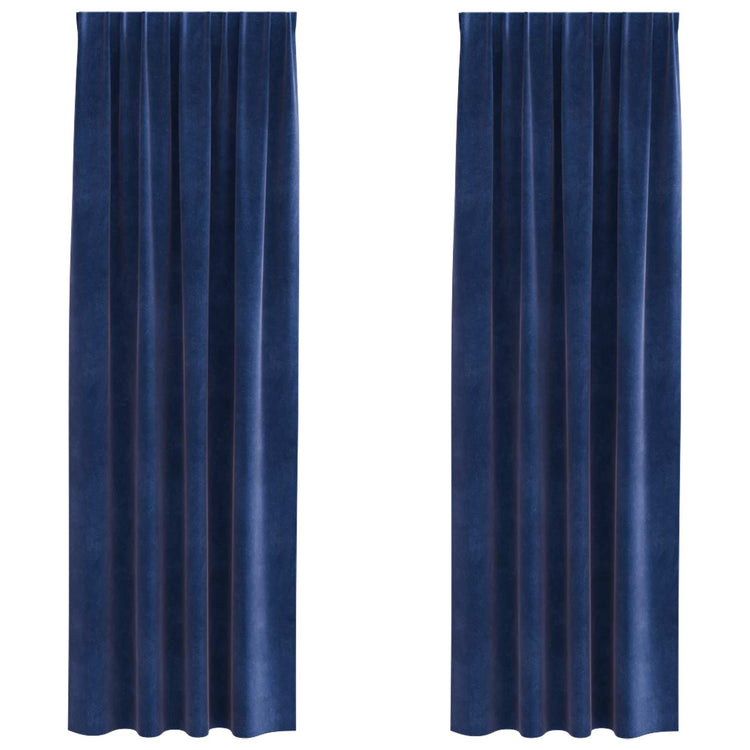 Vidaxx rideaux occultants 2 pcs bleu foncé 140 x 225 cm velours