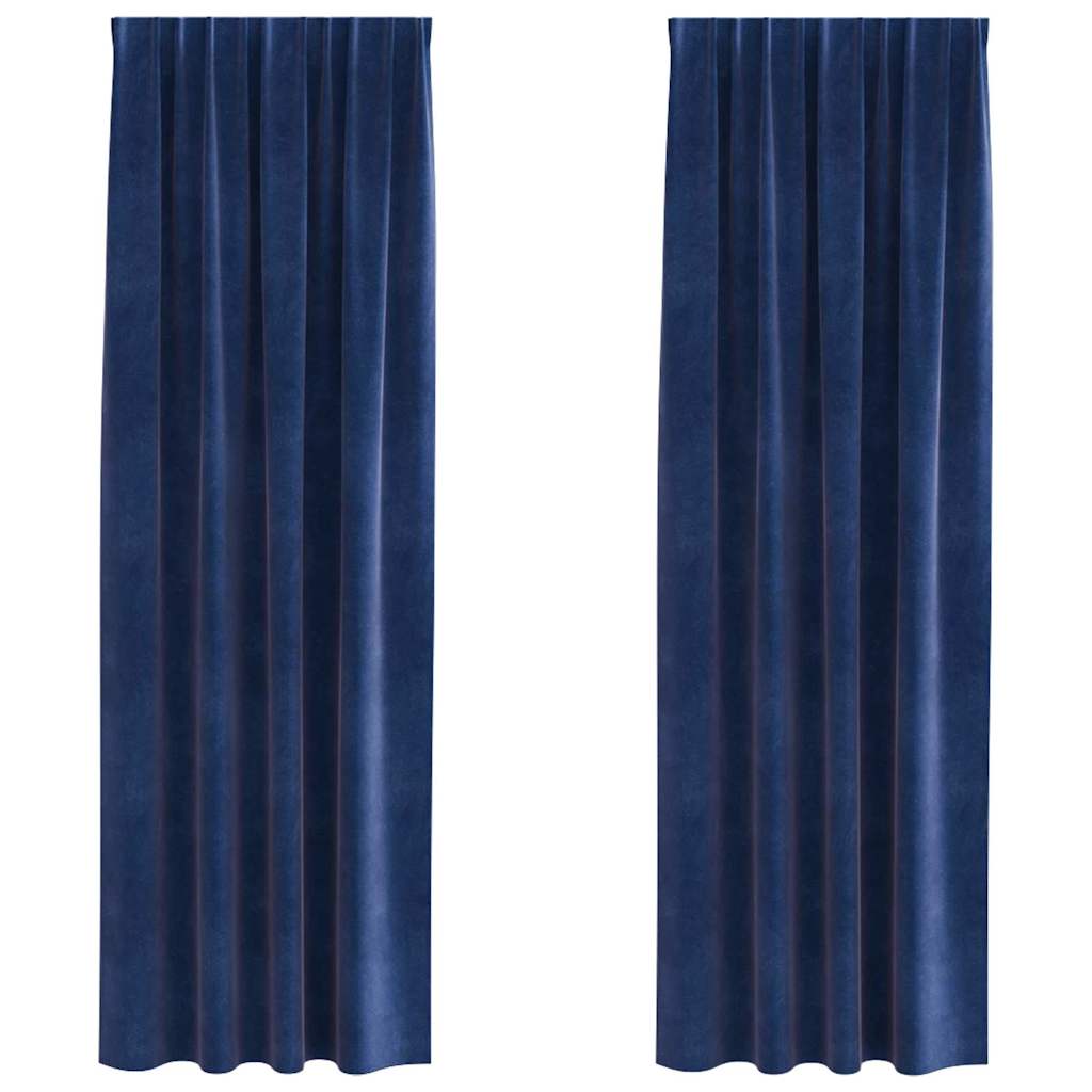 Vidaxl rideaux occultants 2 pcs bleu foncé 140 x 245 cm velours