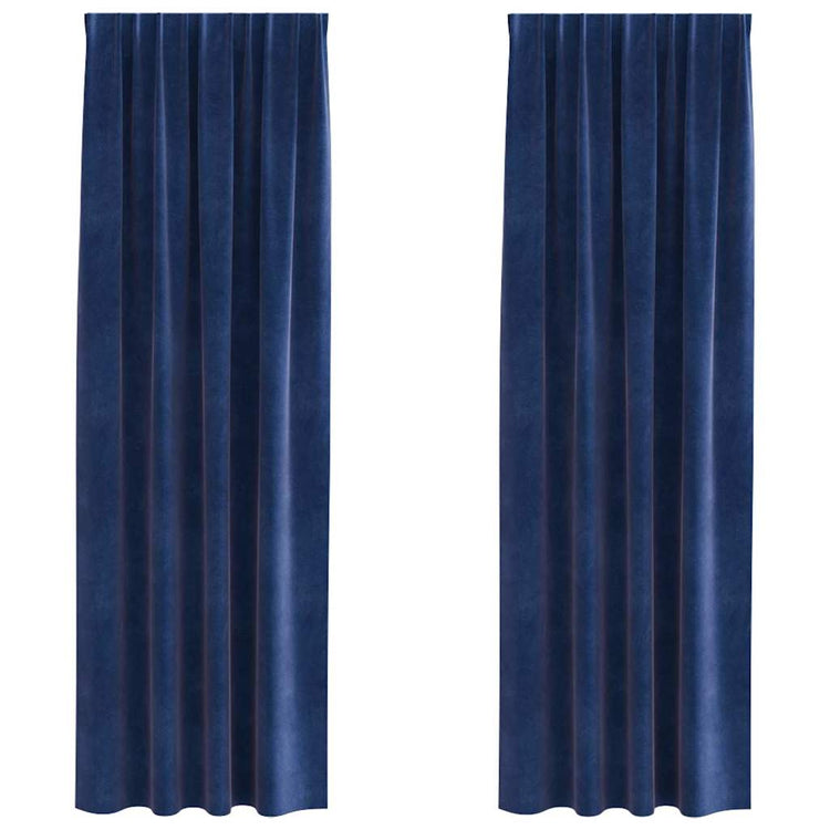 Vidaxl rideaux occultants 2 pcs bleu foncé 140 x 245 cm velours