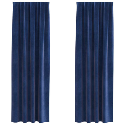 Vidaxl rideaux occultants 2 pcs bleu foncé 140 x 260 cm velours
