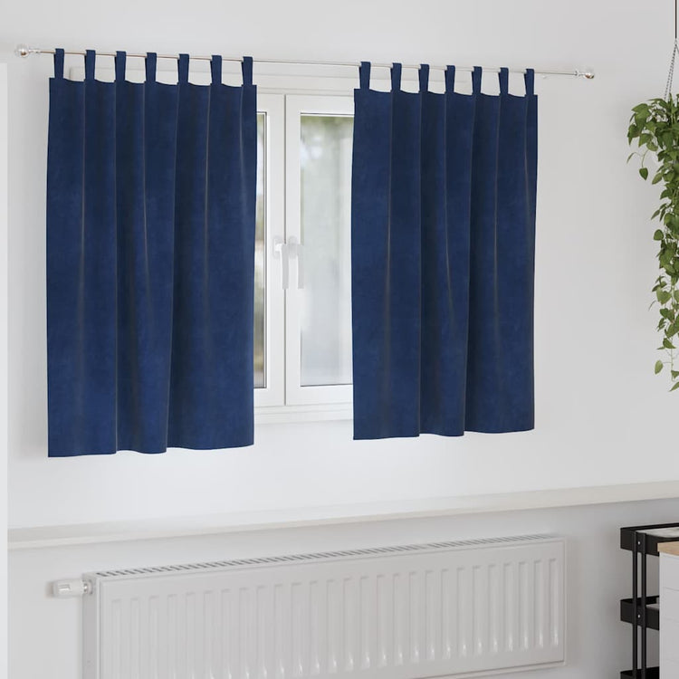Vidaxl rideaux occultants 2 pcs bleu foncé 140 x 140 cm velours