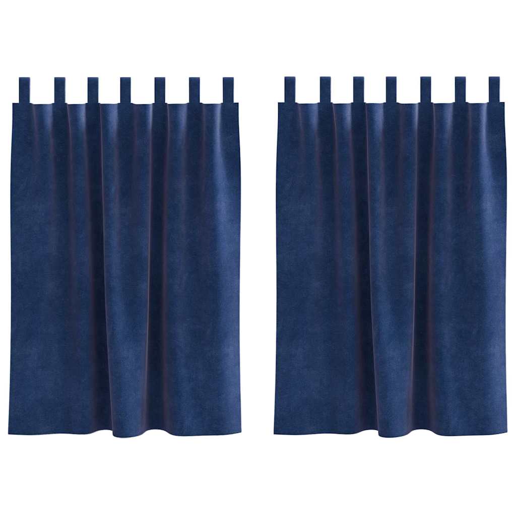 Vidaxl rideaux occultants 2 pcs bleu foncé 140 x 140 cm velours
