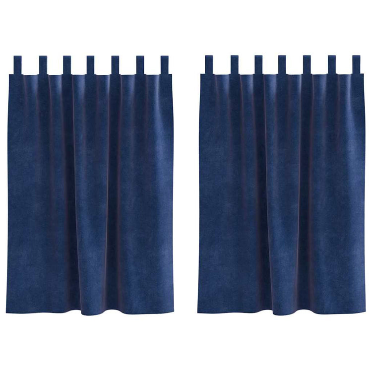 Vidaxl rideaux occultants 2 pcs bleu foncé 140 x 140 cm velours