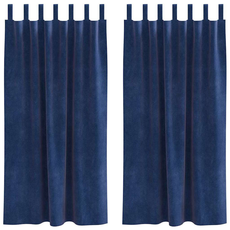 Vidaxl rideaux occultants 2 pcs bleu foncé 140 x 175 cm velours