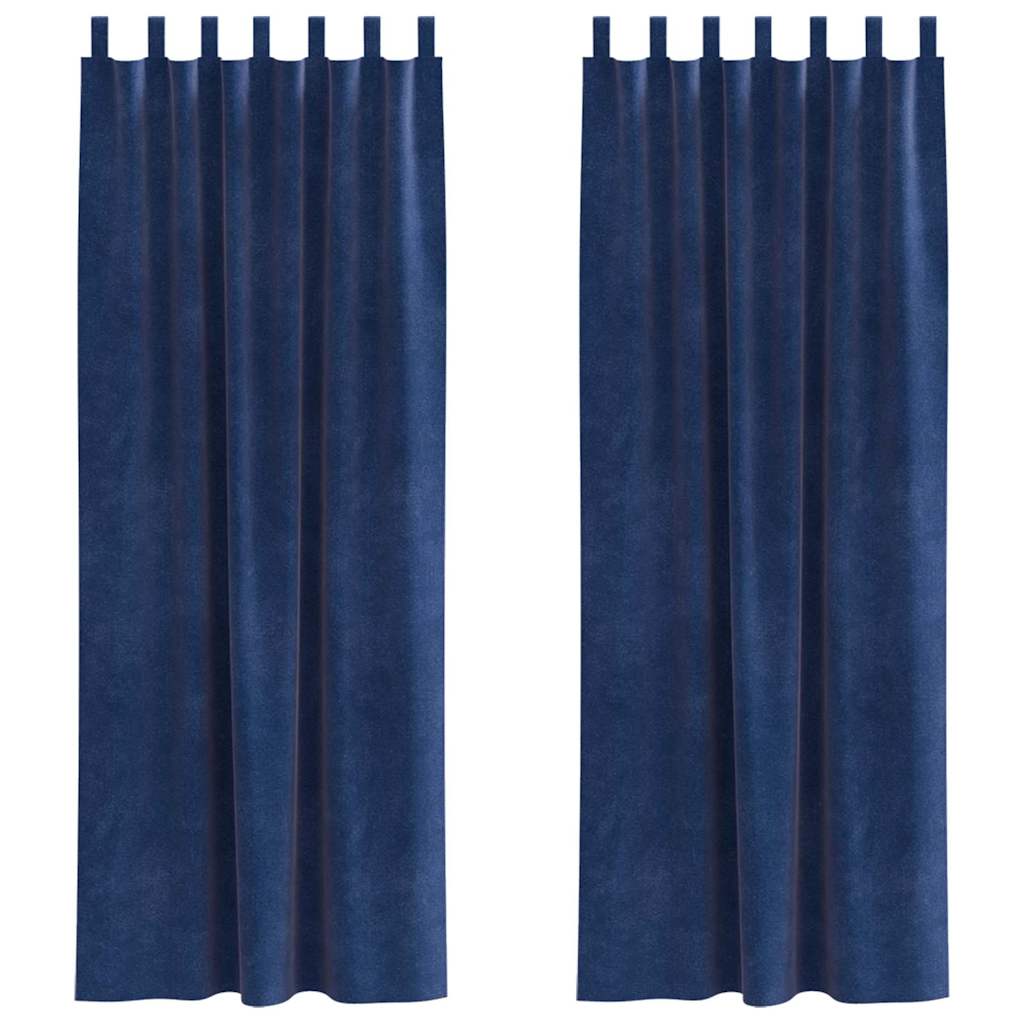 Vidaxx rideaux occultants 2 pcs bleu foncé 140 x 225 cm velours
