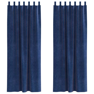 Vidaxx rideaux occultants 2 pcs bleu foncé 140 x 225 cm velours