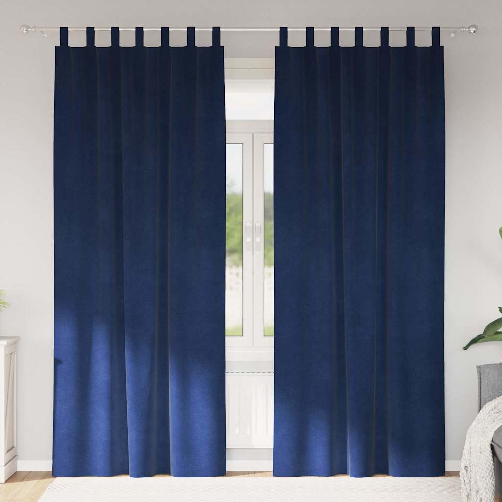 Vidaxl rideaux occultants 2 pcs bleu foncé 140 x 260 cm velours