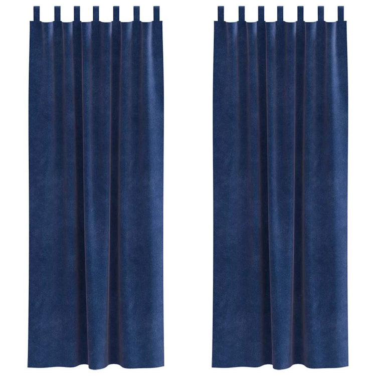 Vidaxl rideaux occultants 2 pcs bleu foncé 140 x 260 cm velours