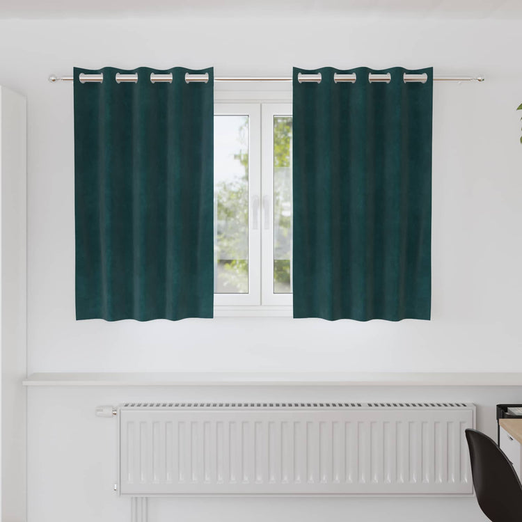 Vidaxl rideaux occultants 2 pcs vert foncé 140 x 140 cm velours
