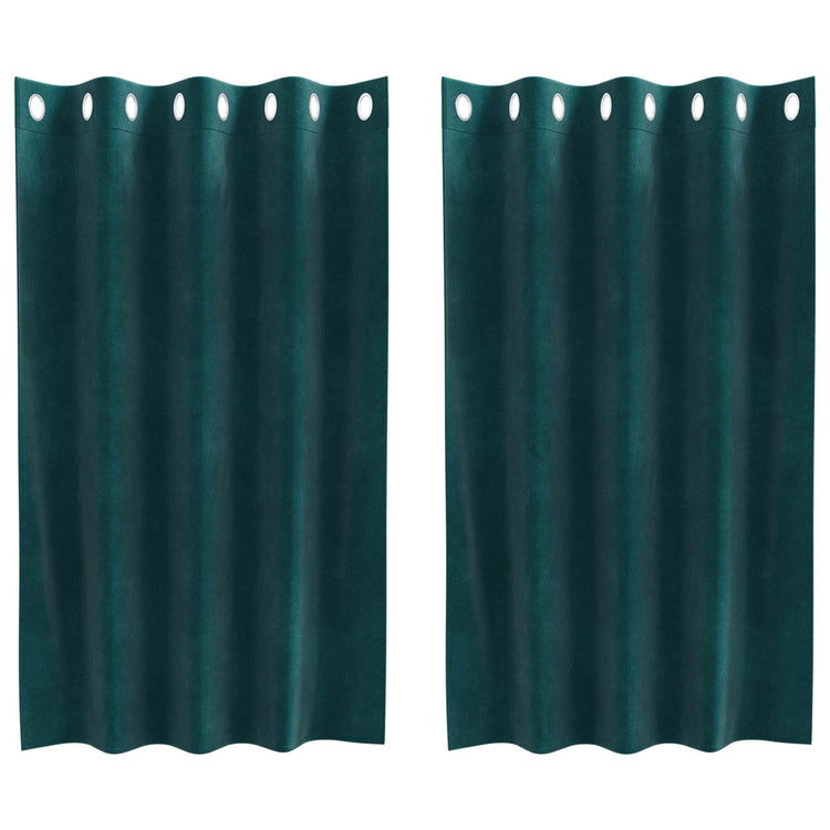Vidaxl rideaux occultants 2 pcs vert foncé 140 x 140 cm velours