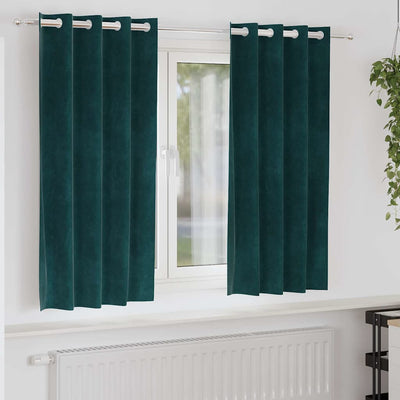 Vidaxx rideaux occultants 2 pcs vert foncé 140 x 175 cm velours