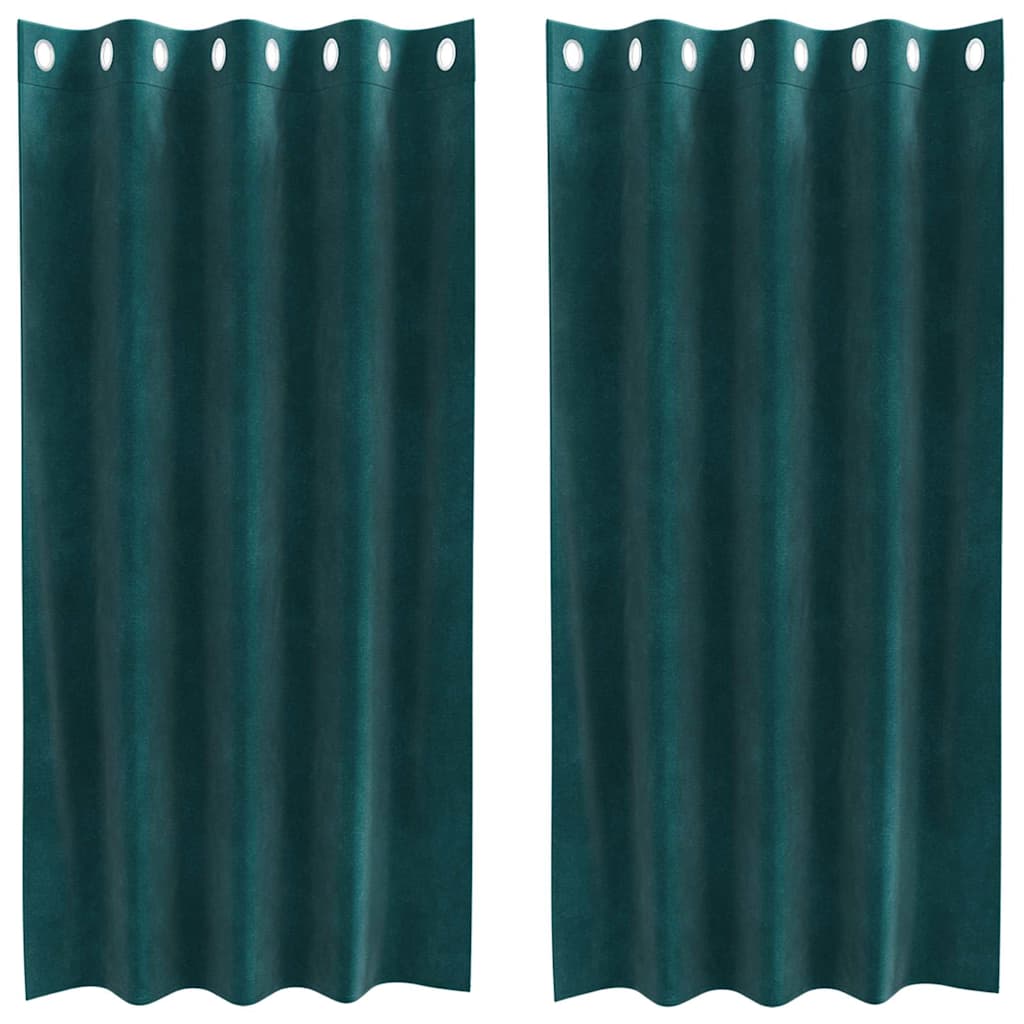 Vidaxx rideaux occultants 2 pcs vert foncé 140 x 175 cm velours