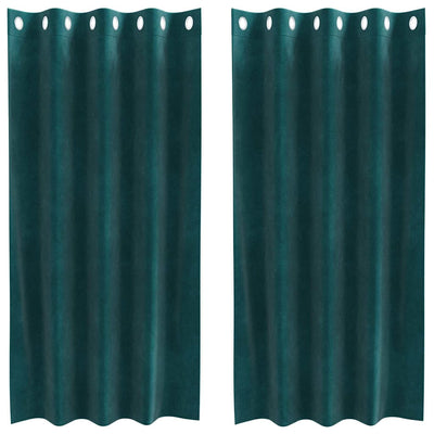 Vidaxx rideaux occultants 2 pcs vert foncé 140 x 175 cm velours