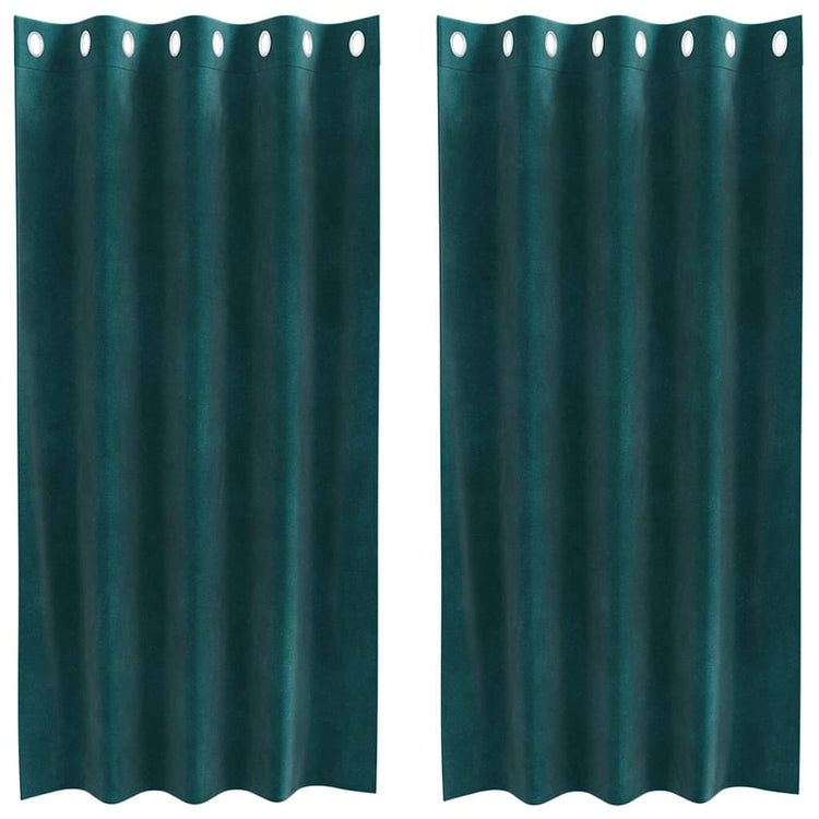Vidaxx rideaux occultants 2 pcs vert foncé 140 x 175 cm velours