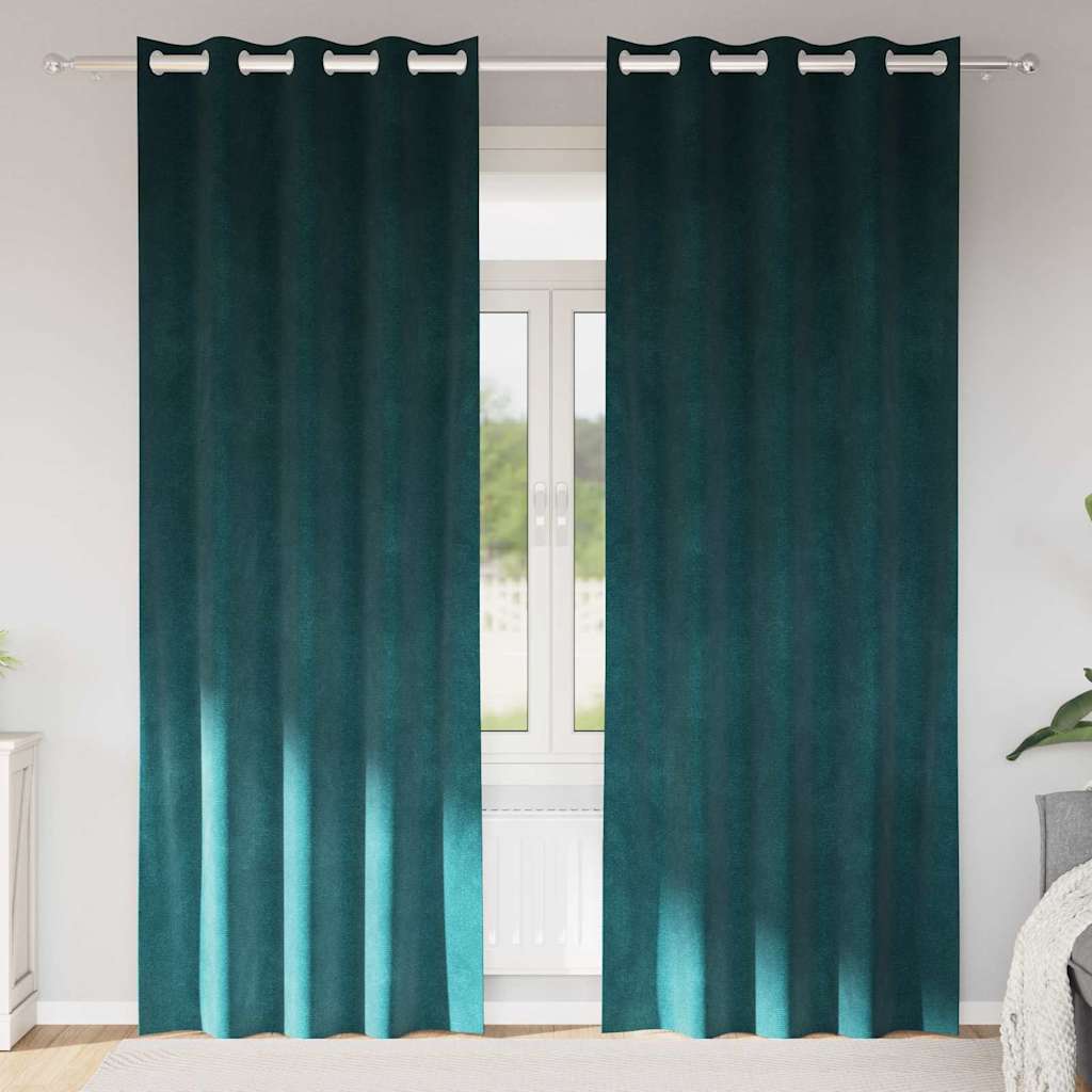 Vidaxx rideaux occultants 2 pcs vert foncé 140 x 225 cm velours