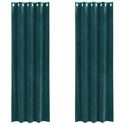 Vidaxx rideaux occultants 2 pcs vert foncé 140 x 225 cm velours