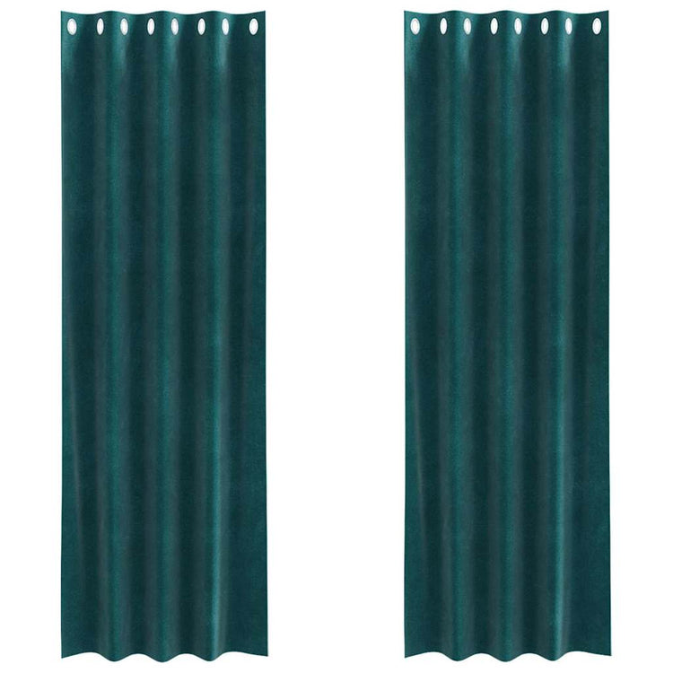 Vidaxx rideaux occultants 2 pcs vert foncé 140 x 225 cm velours