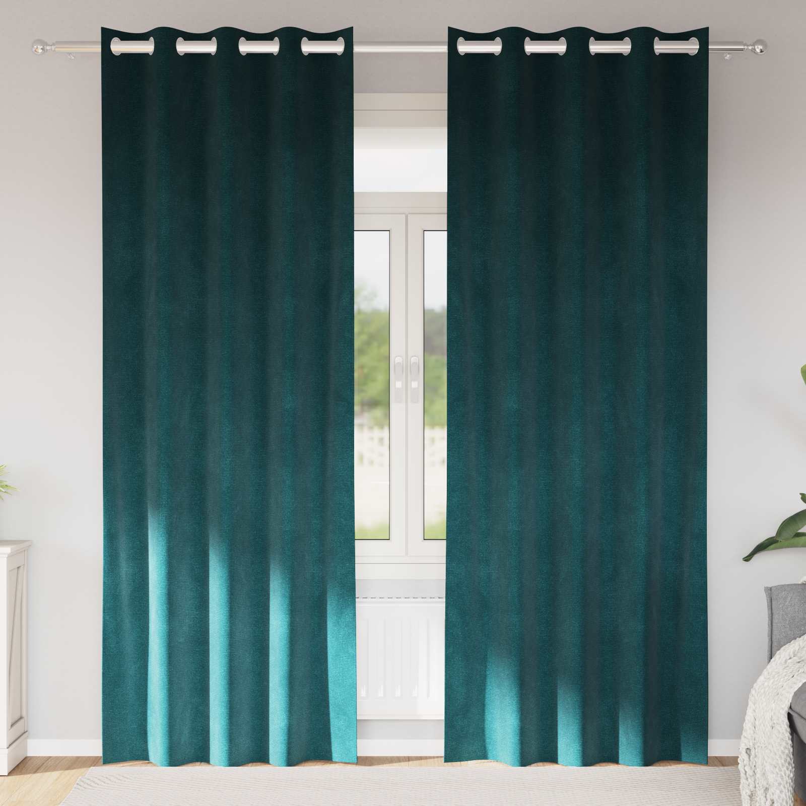 Vidaxx rideaux occultants 2 pcs vert foncé 140 x 245 cm velours