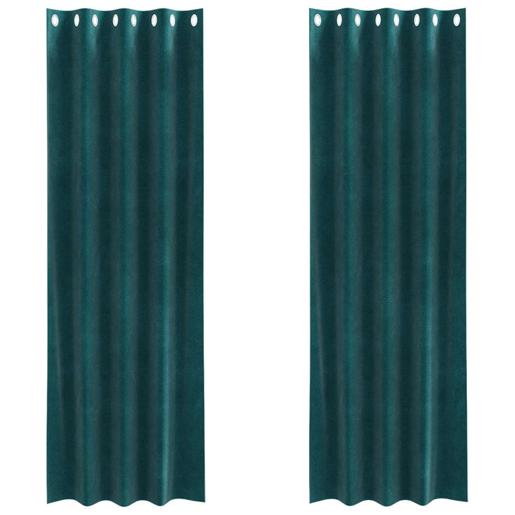 Vidaxx rideaux occultants 2 pcs vert foncé 140 x 245 cm velours