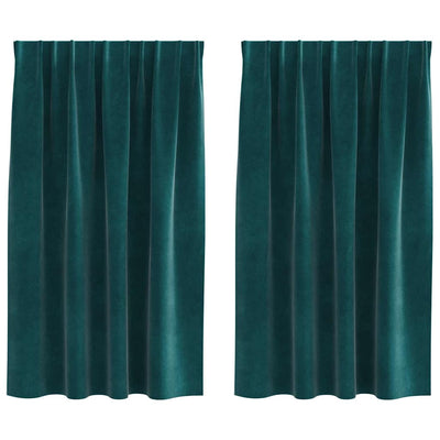 Vidaxl rideaux occultants 2 pcs vert foncé 140 x 140 cm velours