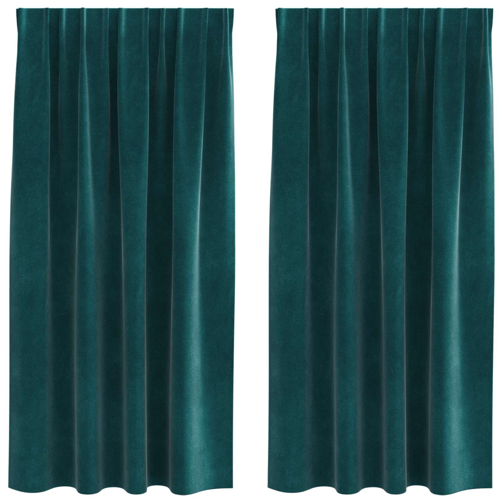 Vidaxx rideaux occultants 2 pcs vert foncé 140 x 175 cm velours
