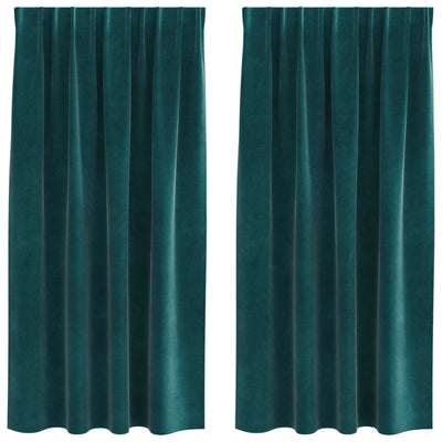 Vidaxx rideaux occultants 2 pcs vert foncé 140 x 175 cm velours