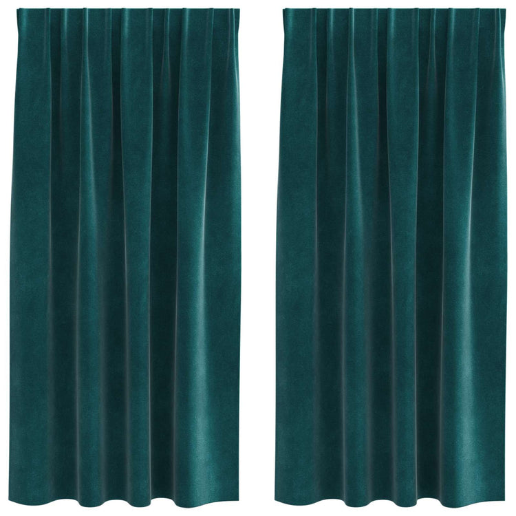 Vidaxx rideaux occultants 2 pcs vert foncé 140 x 175 cm velours