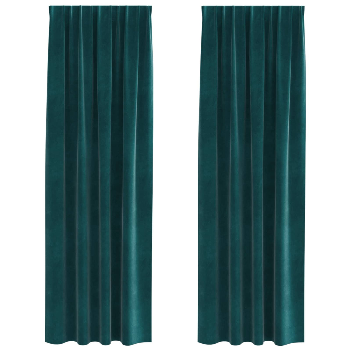 Vidaxx rideaux occultants 2 pcs vert foncé 140 x 260 cm velours