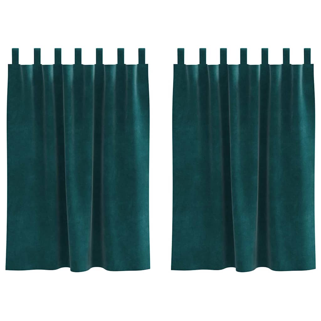 Vidaxl rideaux occultants 2 pcs vert foncé 140 x 140 cm velours