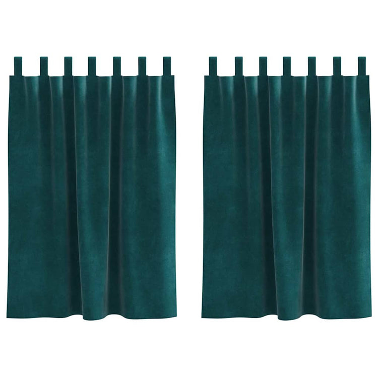 Vidaxl rideaux occultants 2 pcs vert foncé 140 x 140 cm velours