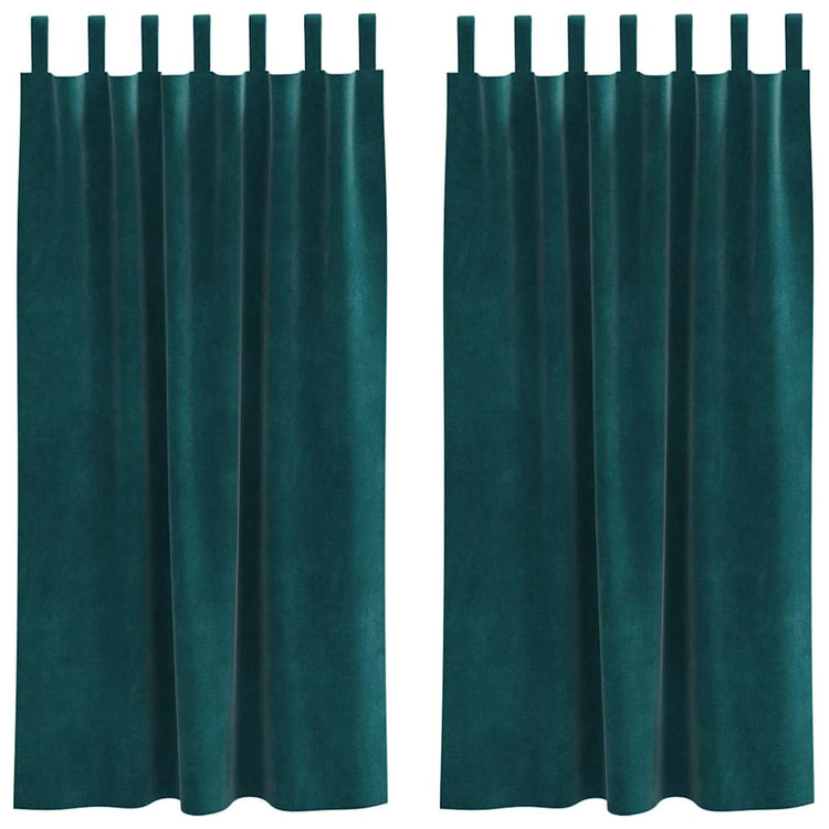 Vidaxx rideaux occultants 2 pcs vert foncé 140 x 175 cm velours
