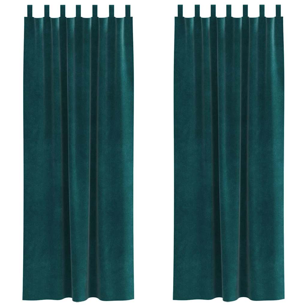 Vidaxx rideaux occultants 2 pcs vert foncé 140 x 225 cm velours