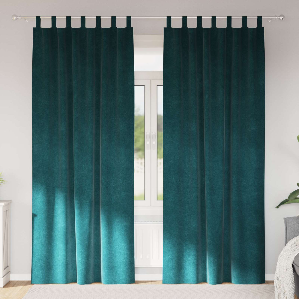 Vidaxx rideaux occultants 2 pcs vert foncé 140 x 245 cm velours