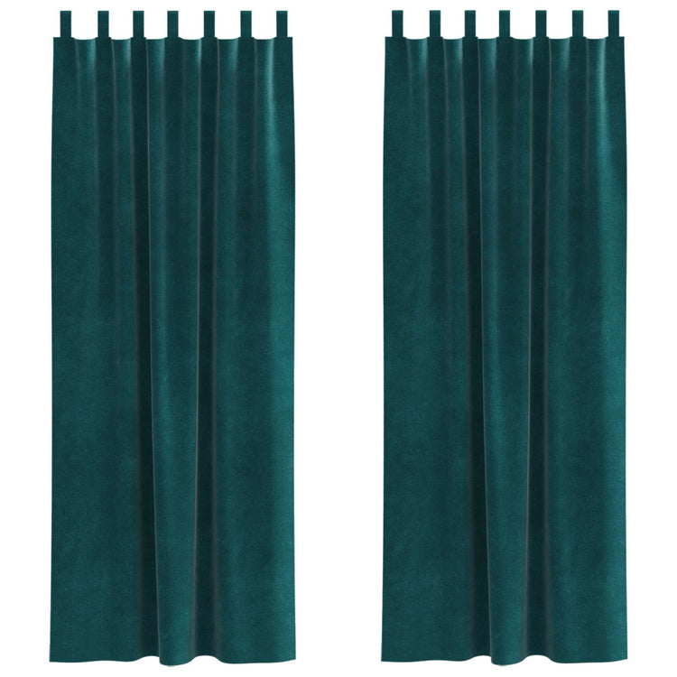 Vidaxx rideaux occultants 2 pcs vert foncé 140 x 245 cm velours