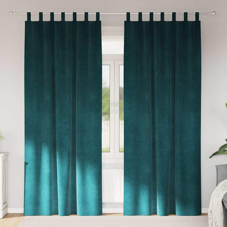 Vidaxx rideaux occultants 2 pcs vert foncé 140 x 260 cm velours