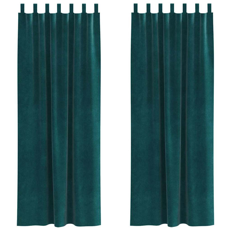 Vidaxx rideaux occultants 2 pcs vert foncé 140 x 260 cm velours