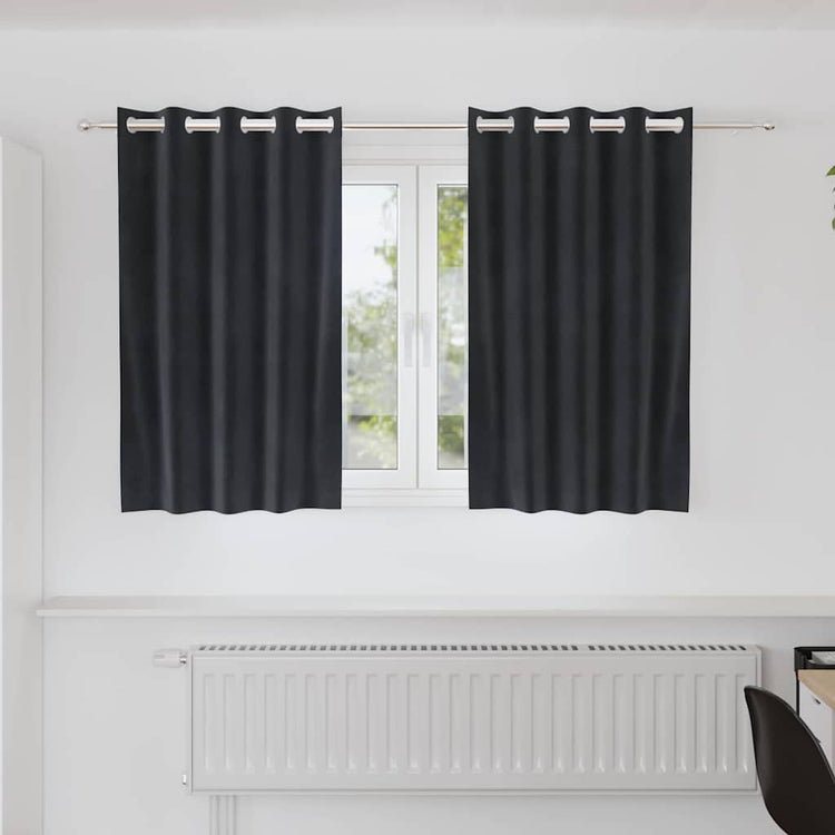 Vidaxl rideaux occultants 2 pcs gris foncé 140 x 140 cm velours