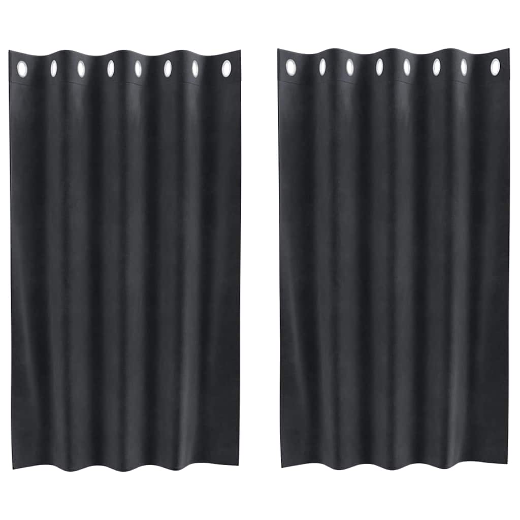 Vidaxl rideaux occultants 2 pcs gris foncé 140 x 140 cm velours
