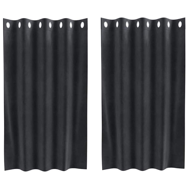 Vidaxl rideaux occultants 2 pcs gris foncé 140 x 140 cm velours