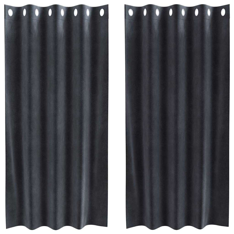 Vidaxl rideaux occultants 2 pcs gris foncé 140 x 175 cm velours