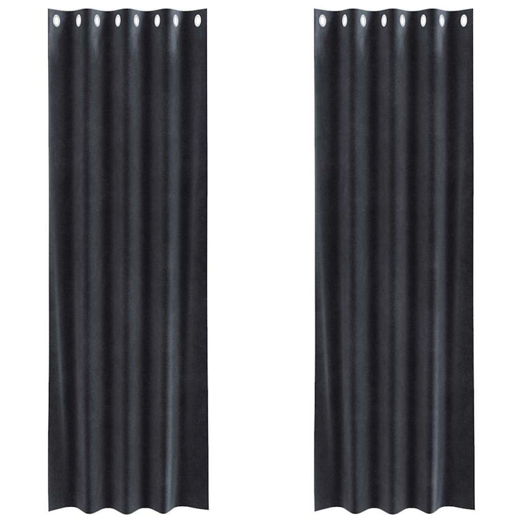 Vidaxl rideaux occultants 2 pcs gris foncé 140 x 225 cm velours