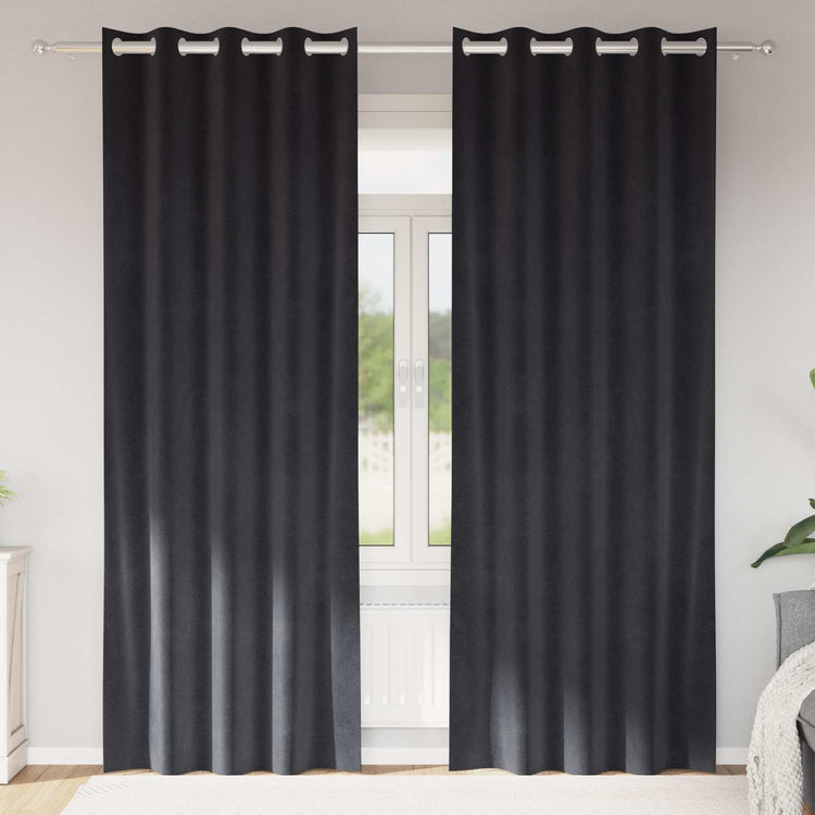 Vidaxl rideaux occultants 2 pcs gris foncé 140 x 245 cm velours